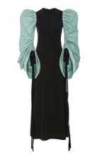 Tory Burch Tie-detailed Two-tone Silk-blend Maxi Dress