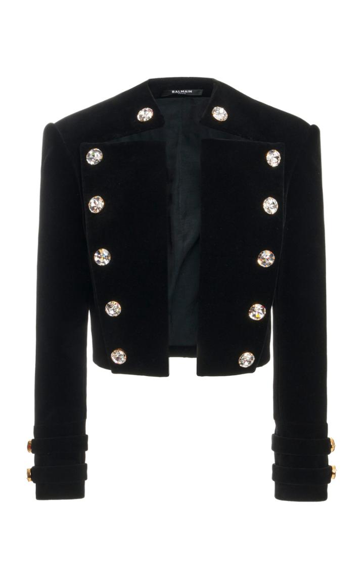 Moda Operandi Balmain Structured Velvet Blazer