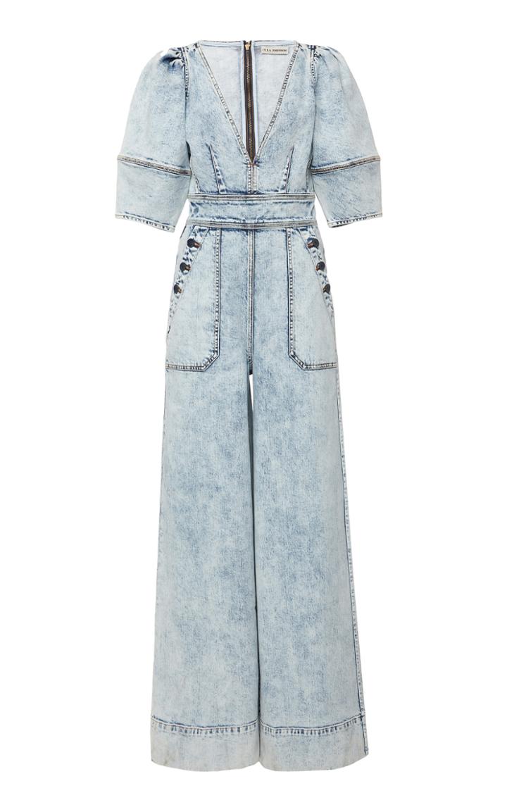 Ulla Johnson Jasper Printed Flared Leg Cotton-blend Jumpsuit