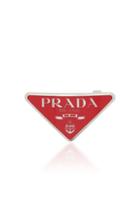 Prada Silver-tone Logo Barrette