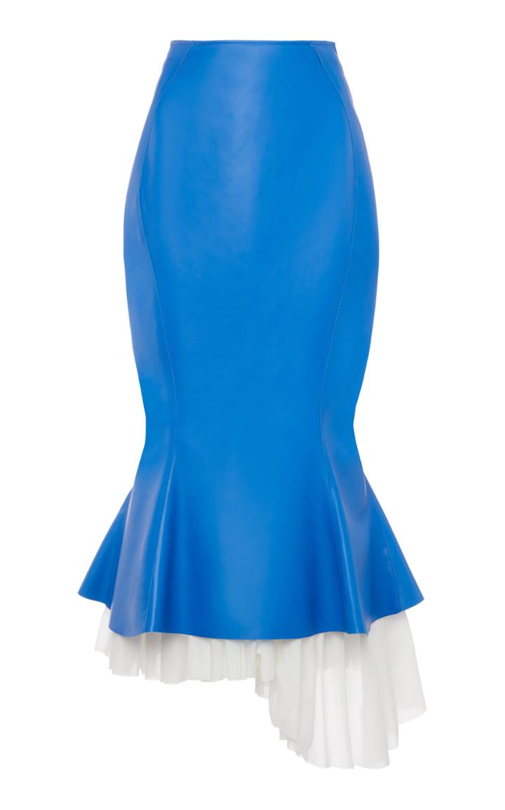 Moda Operandi Marni Leather Trumpet Midi Skirt Size: 36