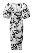 Moda Operandi Rasario Draped Floral Satin Dress Size: 36