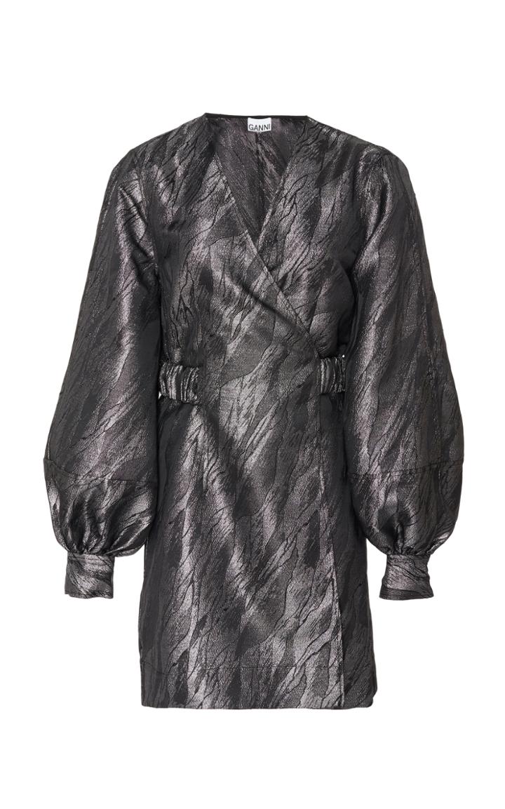 Ganni Metallic Jacquard Mini Dress