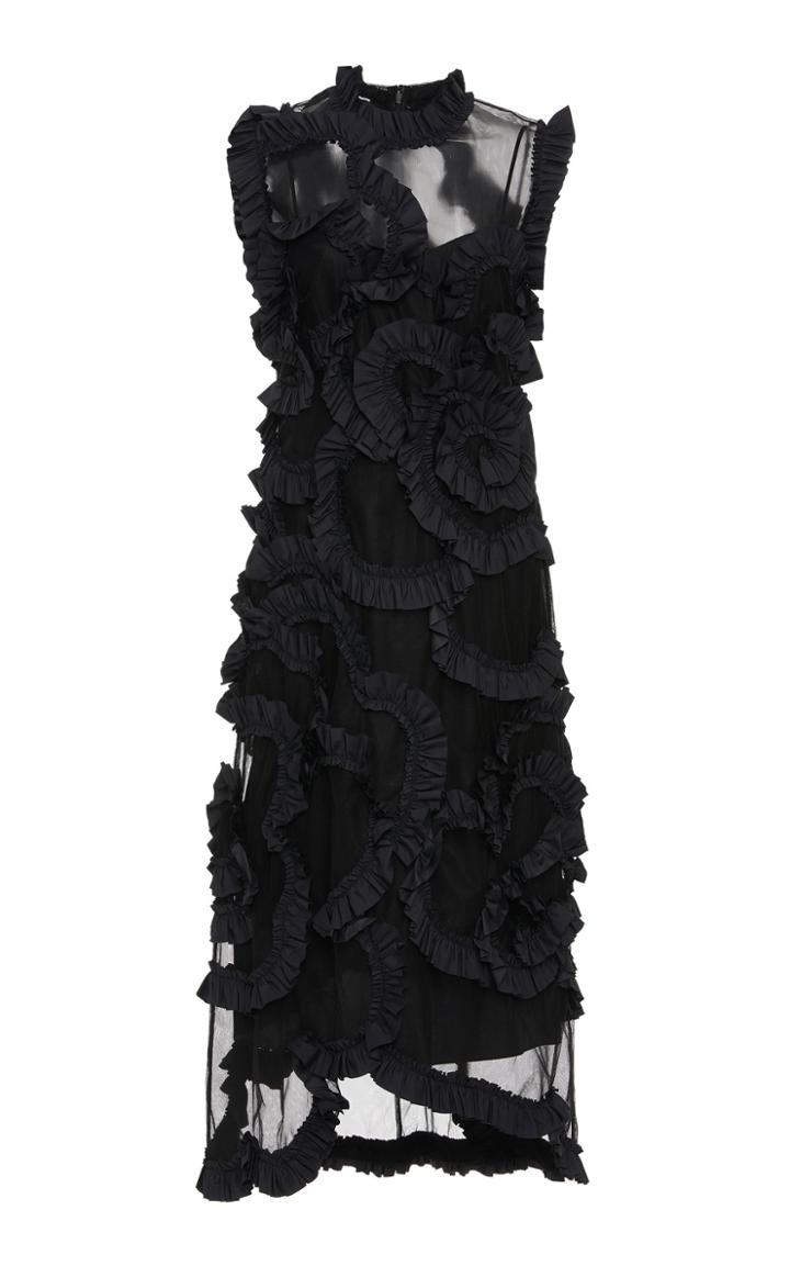 Moncler Genius + Simone Rocha Ruffled Silk-chiffon Midi Dress