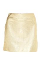 Paule Ka Fitted Leather Mini Skirt