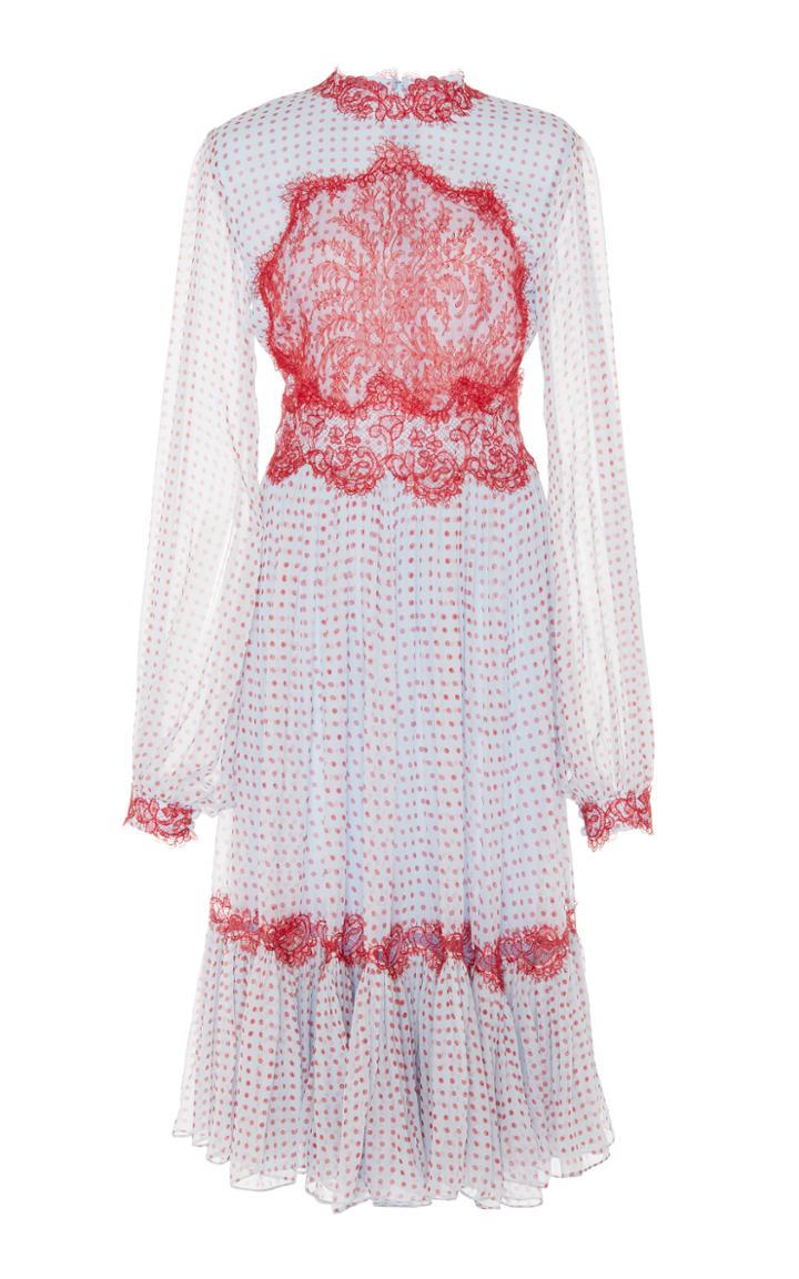 Costarellos Gossamer Lace Dress