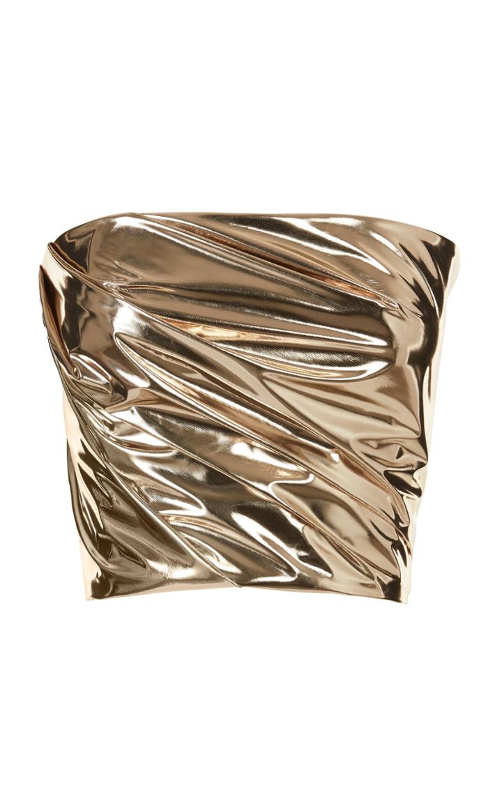 Maticevski Quicksilver Lame Bandeau Top