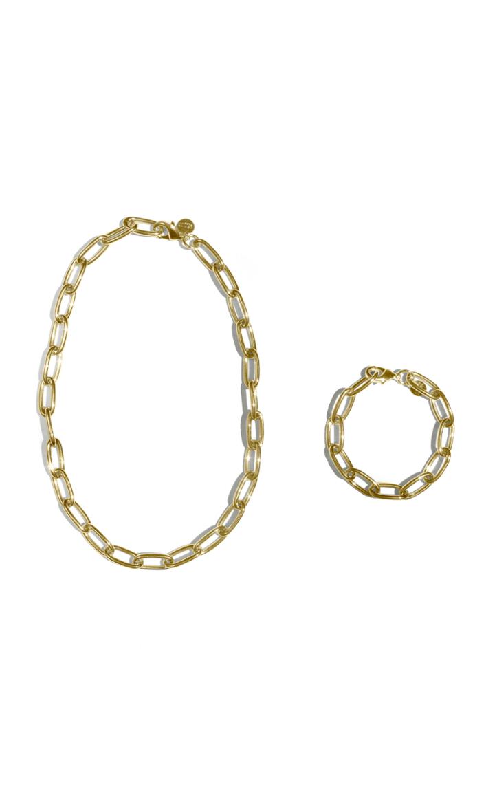 Young Frankk Gold-tone Necklace And Bracelet Set