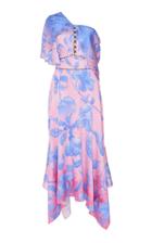 Peter Pilotto One-shoulder Floral-print Silk-blend Midi Dress