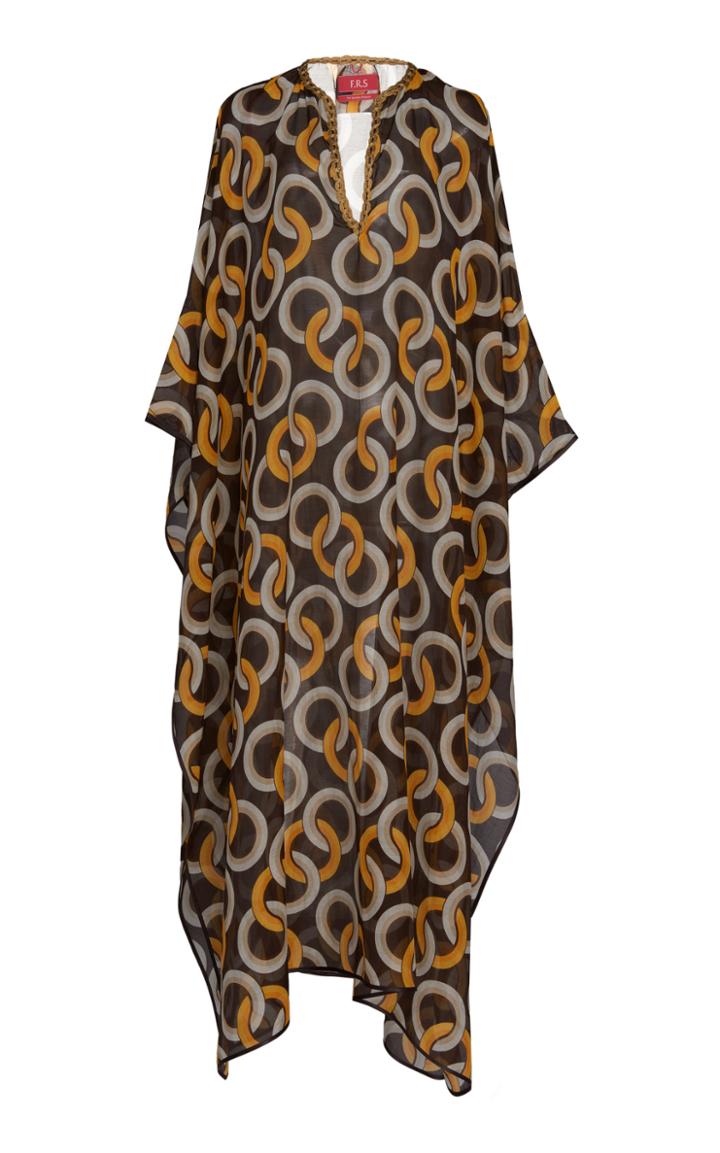 For Restless Sleepers Gige Chain Printed Cotton Blend Maxi Dress