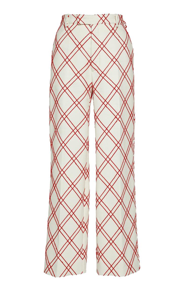Giambattista Valli Printed Crepe High-rise Straight-leg Pants