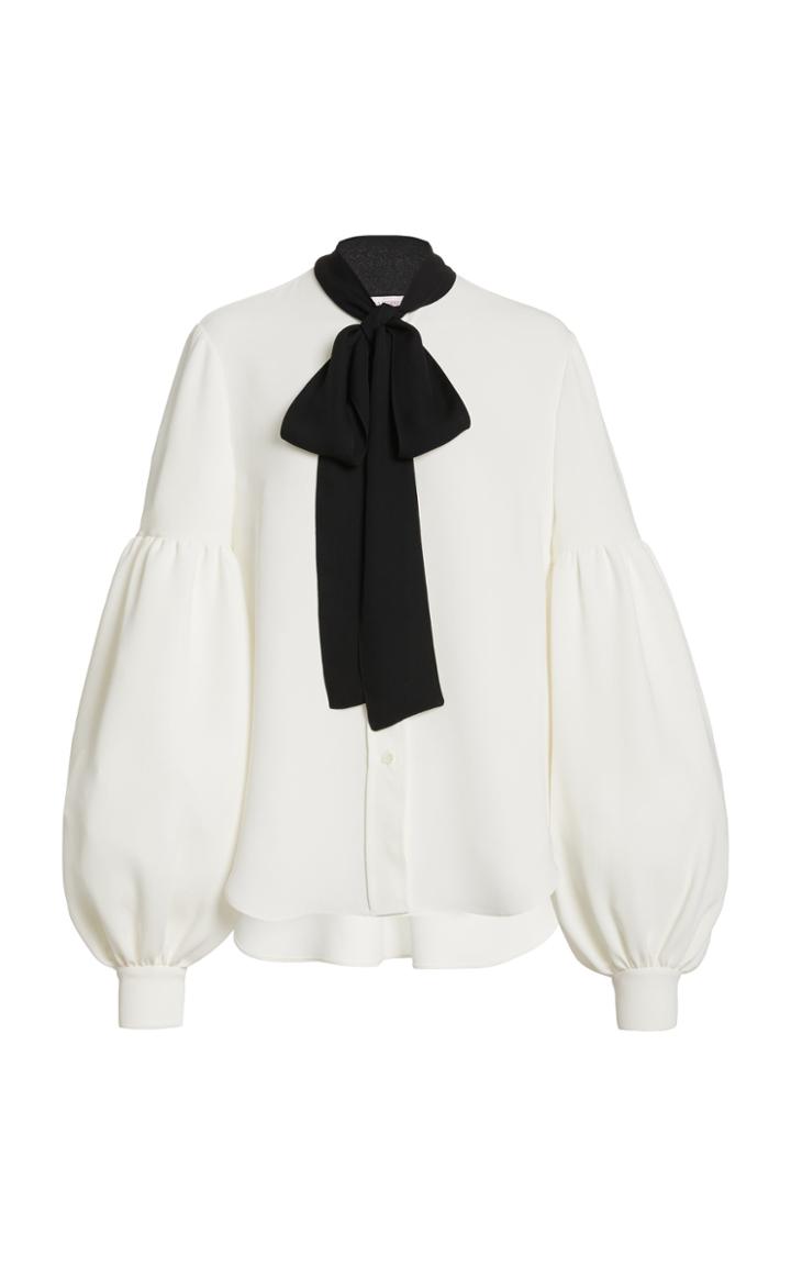 Moda Operandi Carolina Herrera Silk Georgette Pussy Bow Blouse