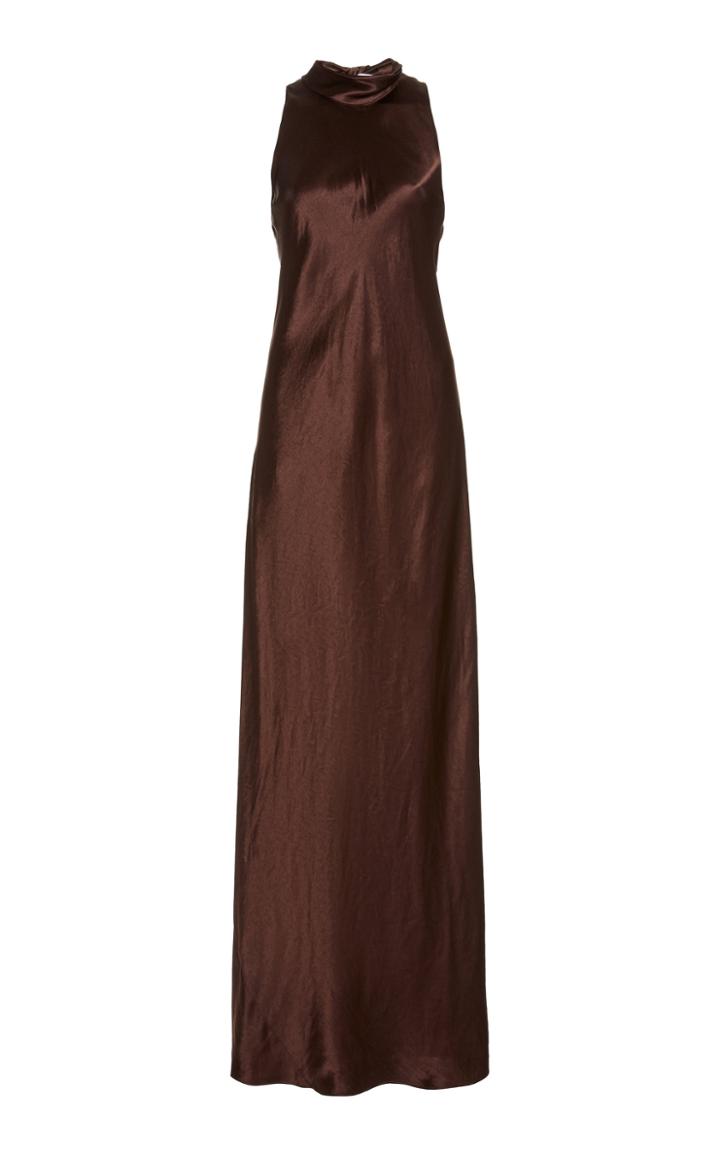 Moda Operandi Vince Tie-accented Satin Maxi Dress