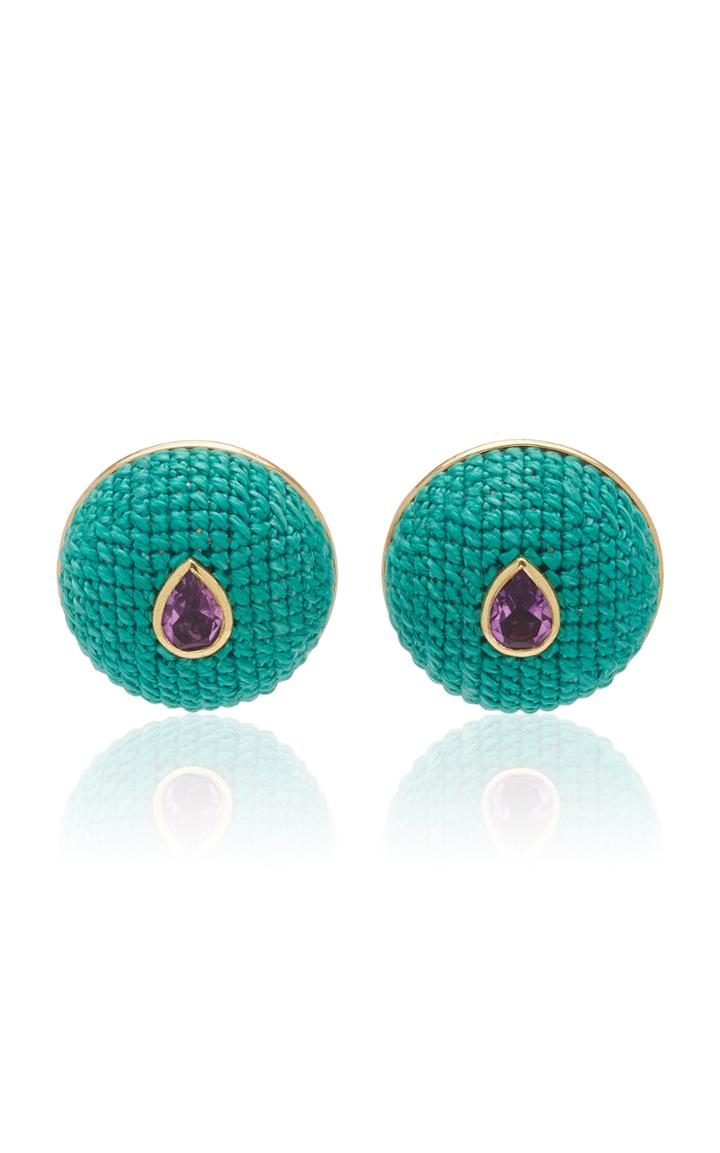 Moda Operandi Maria Frering Green Study Of Colour Semi-sphere Earrings