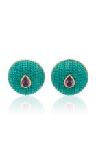 Moda Operandi Maria Frering Green Study Of Colour Semi-sphere Earrings