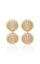 Susan Foster 18k Gold Diamond And Enamel Earrings