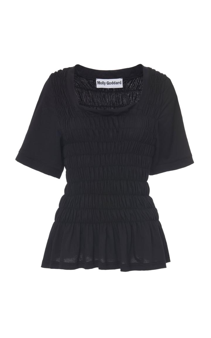 Moda Operandi Molly Goddard Elba Smocked Cotton T-shirt Size: 6