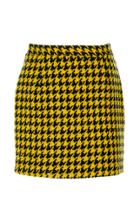 Alessandra Rich Wool-blend Pied De Poule Tweed Mini Skirt