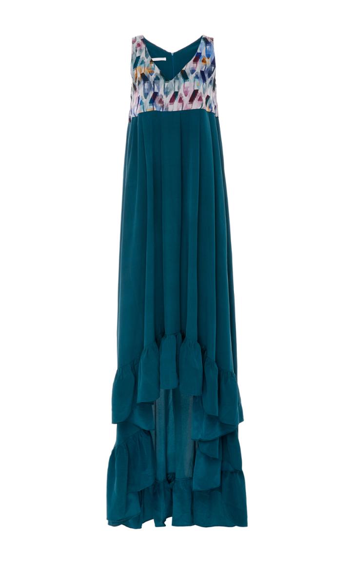 Christina Economou Maxi Color Block Dress