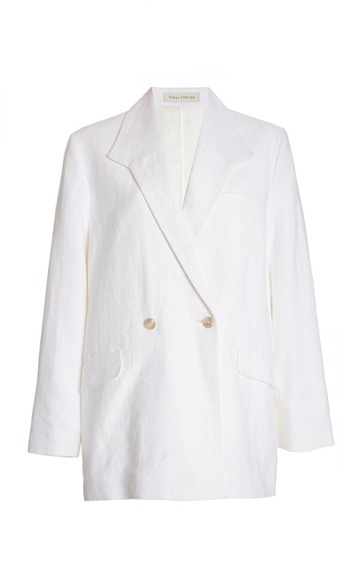 Moda Operandi Hanna Fiedler Oliver Double-breasted Linen Blazer
