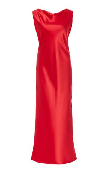 Mi Jong Lee Silk Draped Back Dress