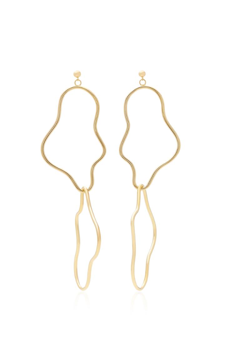 Holly Ryan 18k Gold Double Elongated Squiggle Earrings