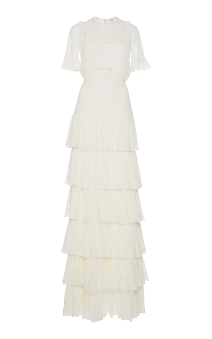 Giambattista Valli Silk Tiered Ruffle Gown