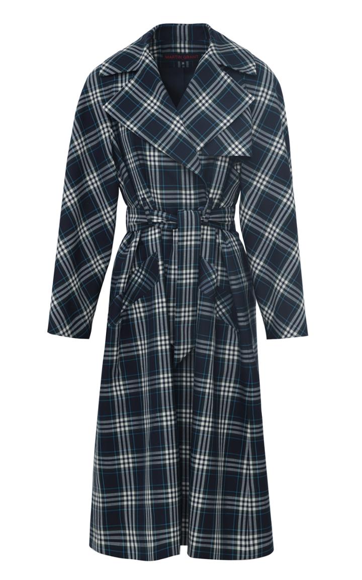 Moda Operandi Martin Grant Plaid Woven Trench Coat