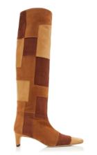 Staud Wally Patchwork Suede Knee-high Boots