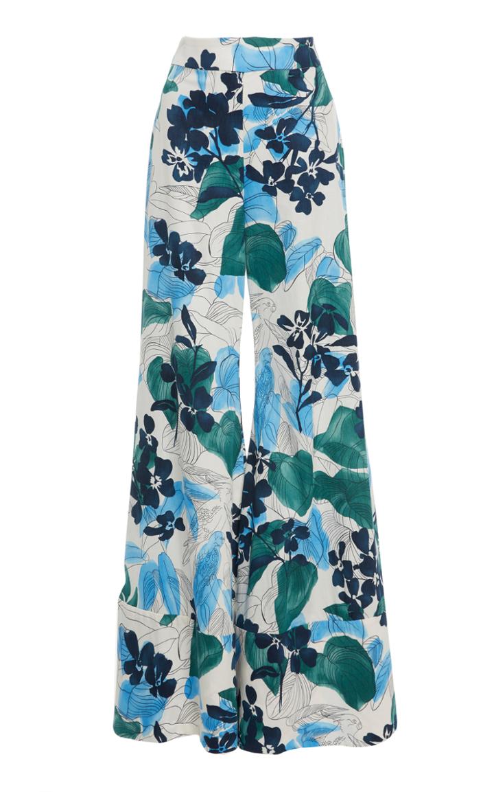 Alexis Dasha Floral Cotton Wide-leg Pants