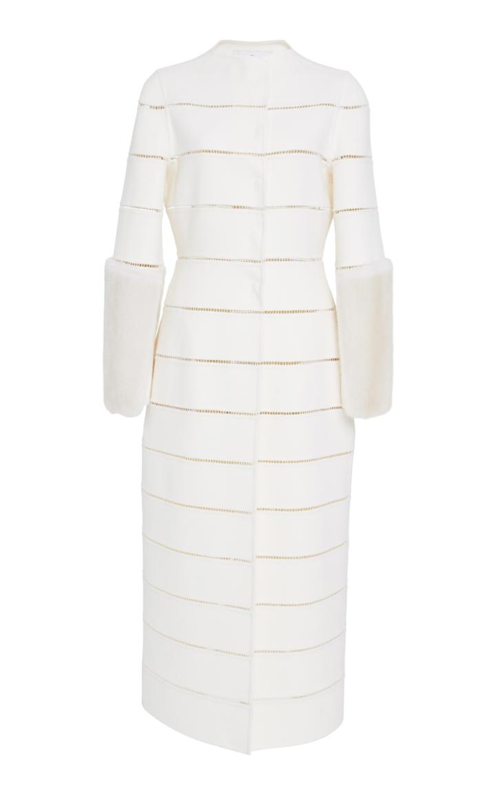 J. Mendel Double Face Cashmere Coat With Pearl Mink Cuffs