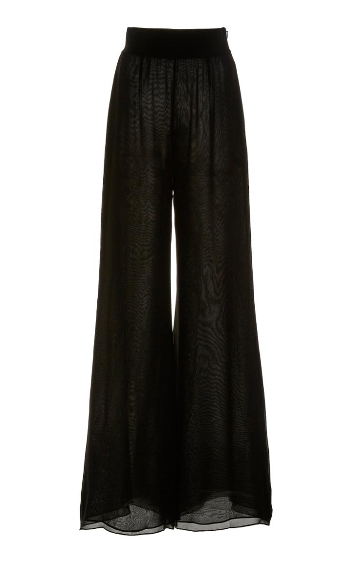 Galvan Tiered Chiffon Wide-leg Trousers