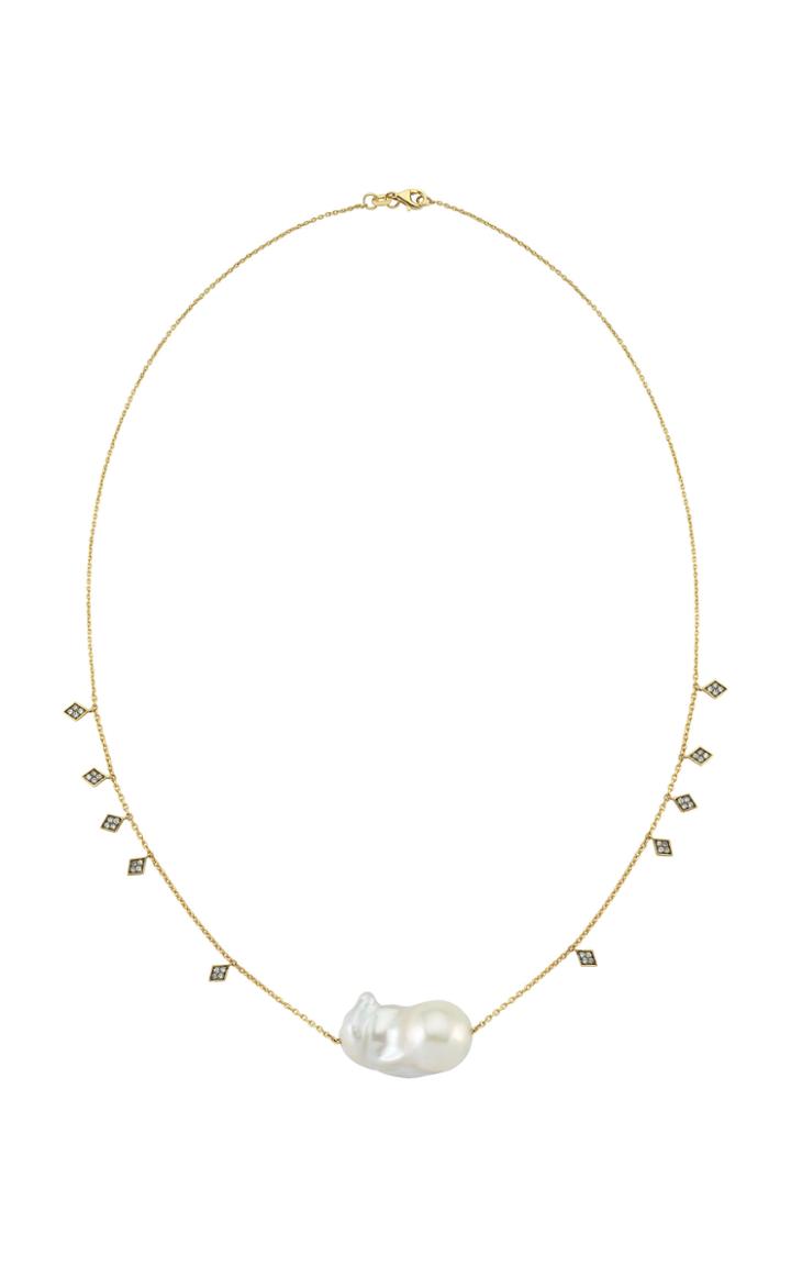 Charms Company La Vie 14k Yellow-gold Pearl And Diamond Necklace