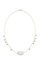 Charms Company La Vie 14k Yellow-gold Pearl And Diamond Necklace