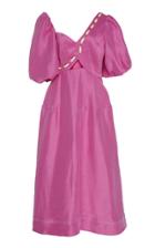 Aje Coda Eyelet Puff Sleeve Midi Dress