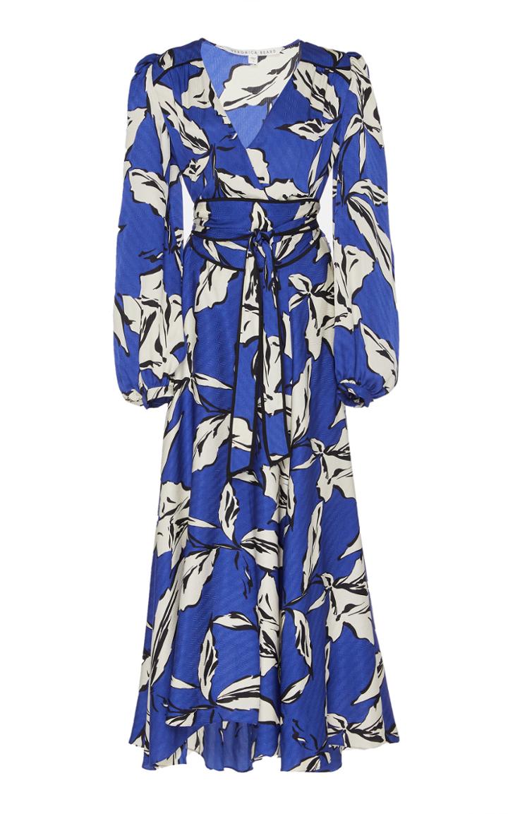 Veronica Beard Mclean Printed Silk Dress