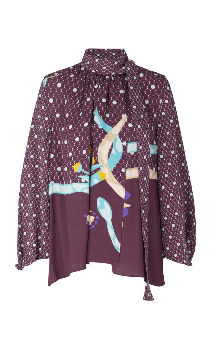Stine Goya Azalea Tie-detail Printed Crepe Top