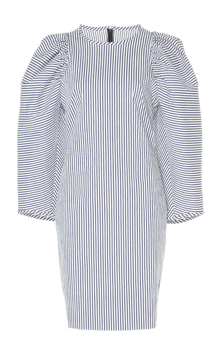 Martin Grant Striped Puff Sleeve Dress