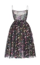 Luisa Beccaria Floral Embroidered Tulle Ballerina Dress