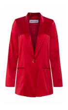 Adriana Iglesias Silk Satin Boyfriend Jacket
