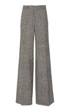 Victoria Beckham High Waist Donegal Tweed Wide Leg Trousers