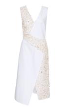 Jeffrey Dodd Shell Embroidered Cotton Asymmetric Dress