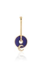 Foundrae Blue Crescent 18k Gold, Diamond And Enamel Earrings
