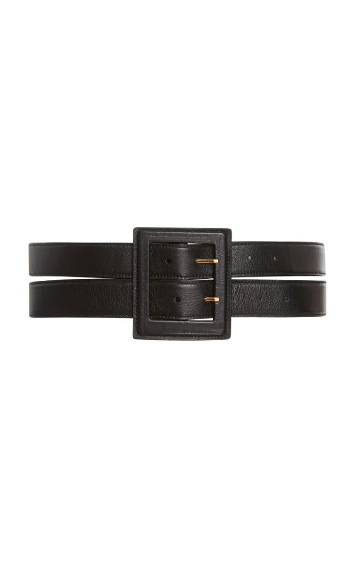 Oscar De La Renta Wide Leather Waist Belt