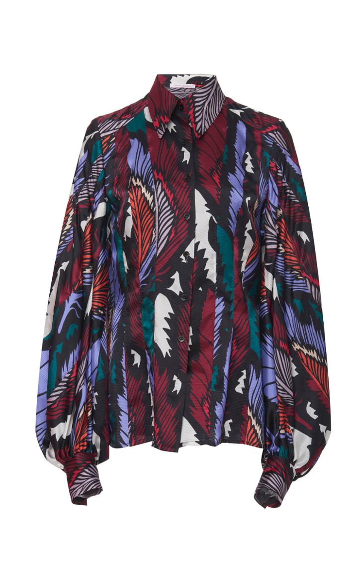 Carolina Herrera Puff Sleeve Button Down Top