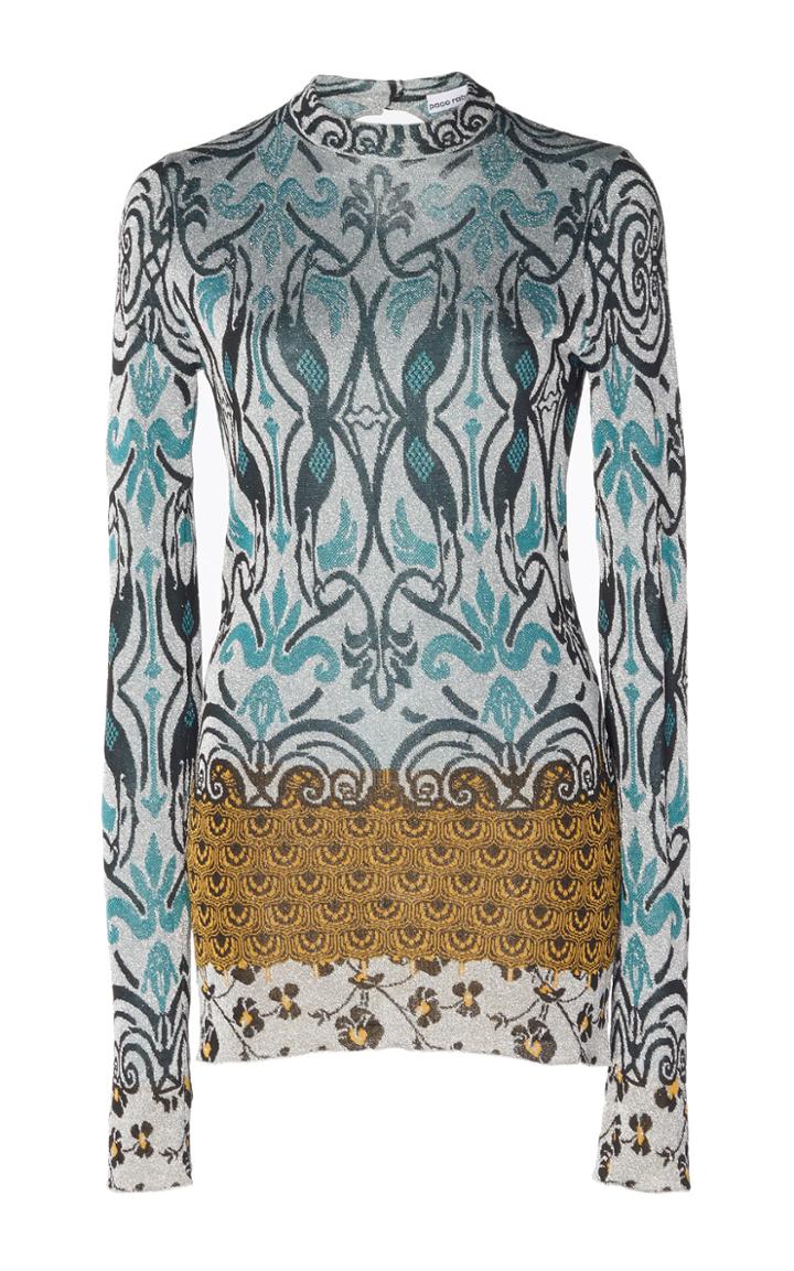 Paco Rabanne Printed Cotton-blend Lurex Top