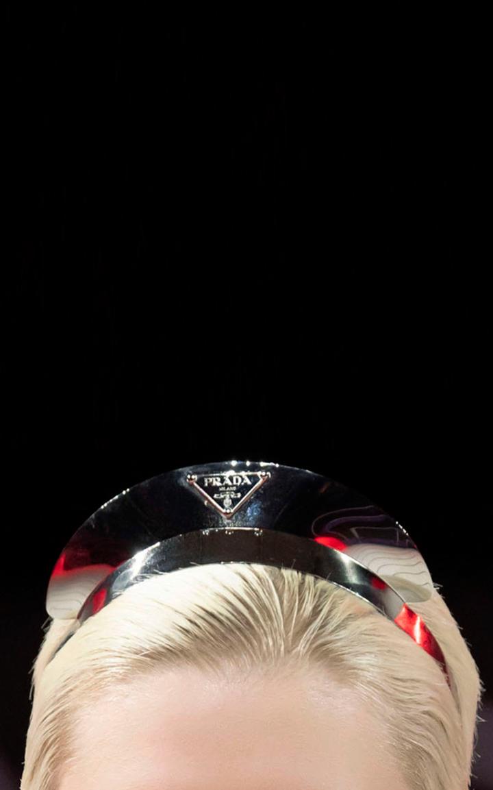 Moda Operandi Prada Tri-logo Metal Headband