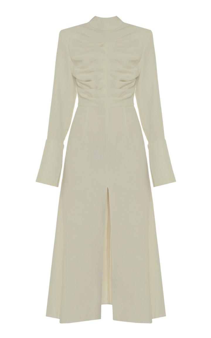 Aleksandre Akhalkatsishvili Scarf Detail Ruched Wool Dress