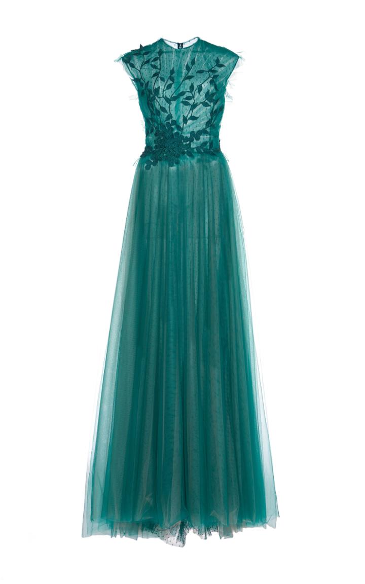 Costarellos Fairy Embroidered Gown