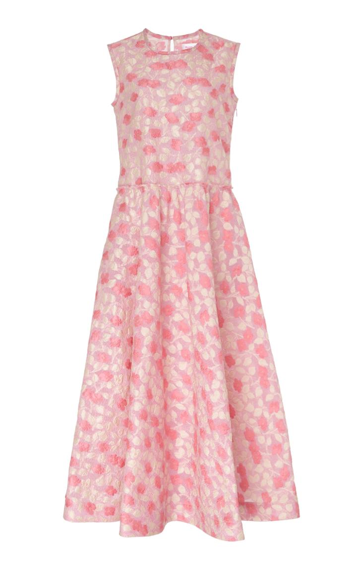 Ryan Lo Sleeveless Jacquard Midi Dress